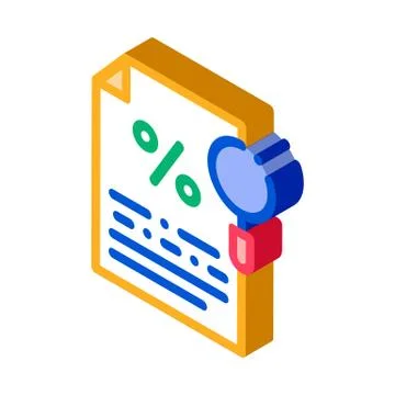 Study of Interest Related Documentation isometric icon vector illustration Stock Illustration