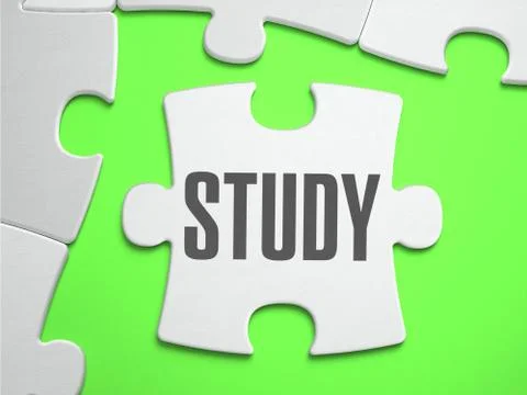 Study - Jigsaw Puzzle with Missing Pieces Stock Illustration