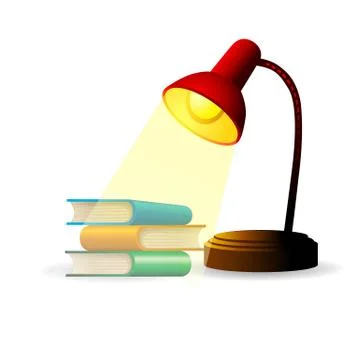 Study lamp with books Illustrazione stock