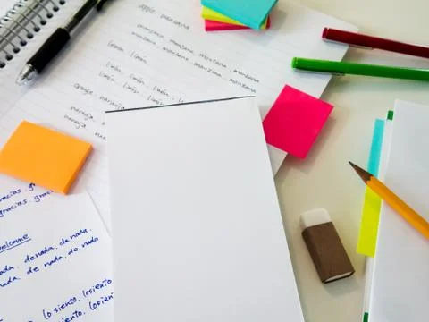 Study Language, Notepad Stock Photos