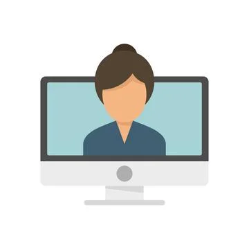 Study language online icon flat isolated Stock Illustration