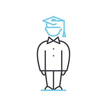 Study line icon, outline symbol, vector illustration, concept sign Stock Illustration