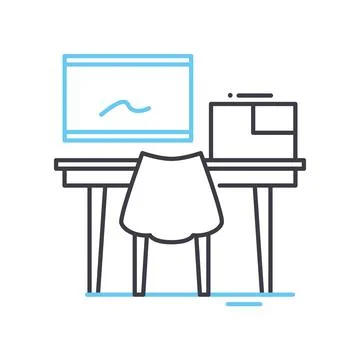 Study line icon, outline symbol, vector illustration, concept sign Stock Illustration