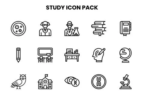 Study Line Icons Pack イラスト素材