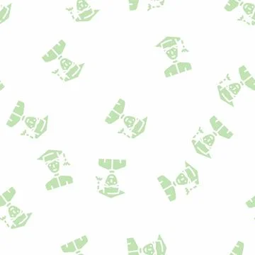 Study male glyph vector seamless pattern Illustrazione stock