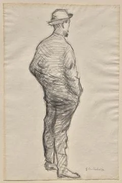 Study of a Man with Hands in His Pockets, 1893. Gustave Caillebotte (French.. Stock Illustration