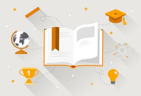 Study material concept Stock Illustration