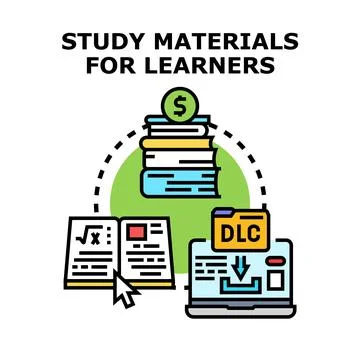 Study materials for learners accessing knowledge resources online Stock Illustration