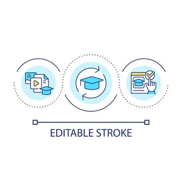 Study materials loop concept icon Illustrazione stock