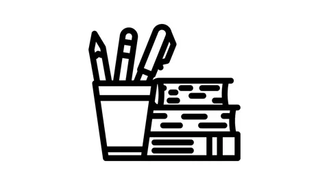Study materials online learning platform line icon animation Stock Footage 326749000