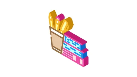 Study materials online learning platform isometric icon animation Stock Footage 327276841
