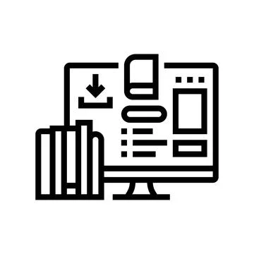 Study materials online learning platform line icon vector illustration 스톡 일러스트