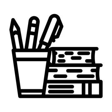 Study materials online learning platform line icon vector illustration Illustrazione stock