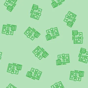 Study materials online learning platform line seamless pattern 스톡 일러스트