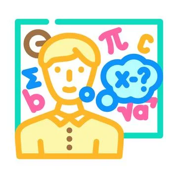 Study math science education color icon vector illustration Illustrazione stock