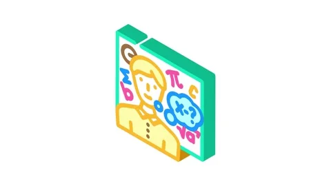 Study math science education isometric icon animation Stock Footage 327292190