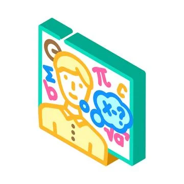 Study math science education isometric icon vector illustration 스톡 일러스트