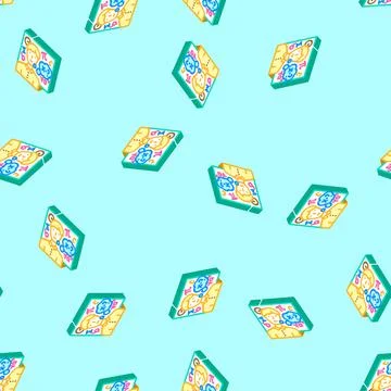 Study math science education isometric icon seamless pattern Stock Illustration