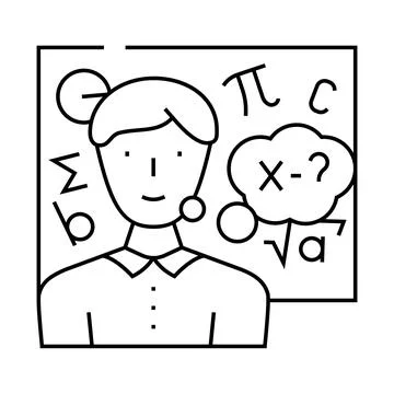 Study math science education line icon vector illustration Stock Illustration