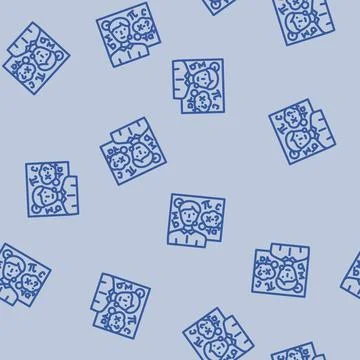 Study math science education line vector seamless pattern Illustrazione stock