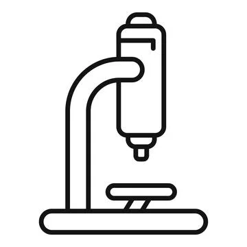 Study microscope icon outline vector. Genetic study Stock Illustration