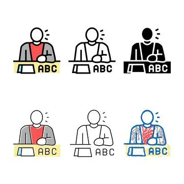 Study multipack english color icon vector Stockillustratie