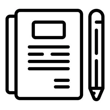 Study notebook icon outline vector. Child homework Stock Illustration