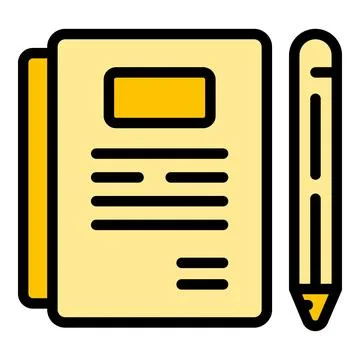 Study notebook icon vector flat 스톡 일러스트