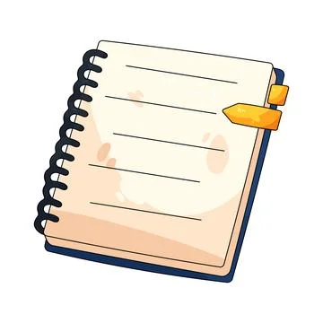 Study notebook with tabs Stock Illustration