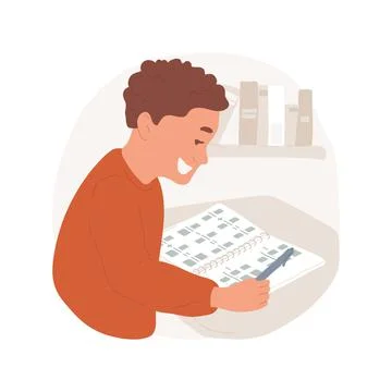 Study number system isolated cartoon vector illustration. Stock Illustration