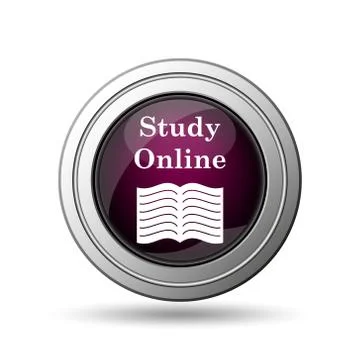  study online icon. internet button on white background.. イラスト素材