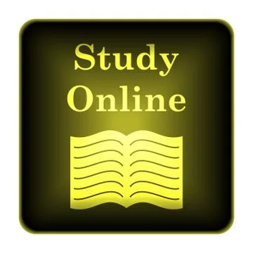 Study online icon. internet button on white background.. イラスト素材