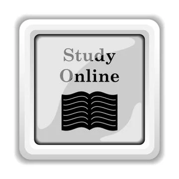 Study online icon. internet button on white background.. イラスト素材