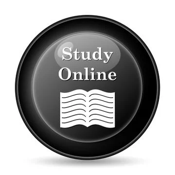 Study online icon. internet button on white background.. 스톡 일러스트