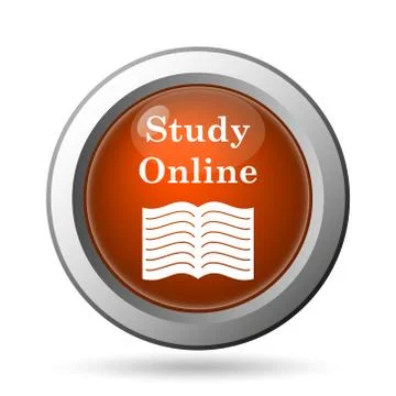 Study online icon. internet button on white background.. Stock Illustration