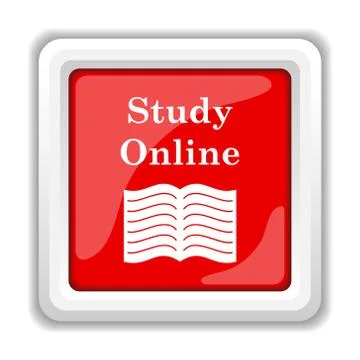 Study online icon. internet button on white background.. イラスト素材