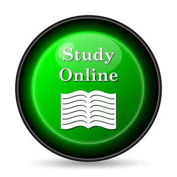  study online icon. internet button on white background.. 스톡 일러스트