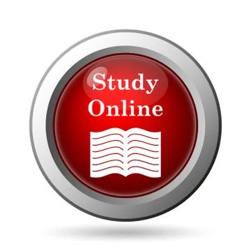 Study online icon. Internet button on white background.. イラスト素材
