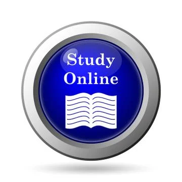 Study online icon. Internet button on white background.. Stock Illustration