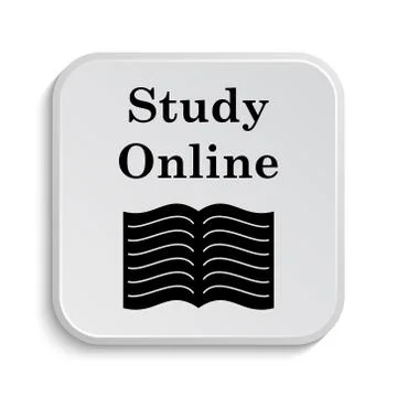 Study online icon. Internet button on white  background.. Stock Illustration