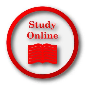 Study online icon. Internet button on white  background.. Stock Illustration