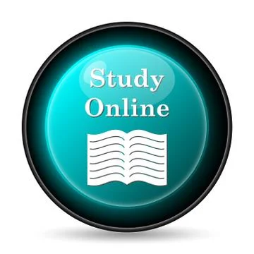 Study online icon. Internet button on white background.. Stock Illustration