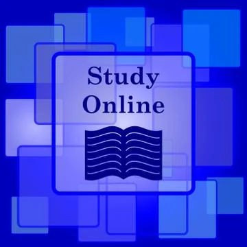 Study online icon. Internet button on abstract background.. 스톡 일러스트
