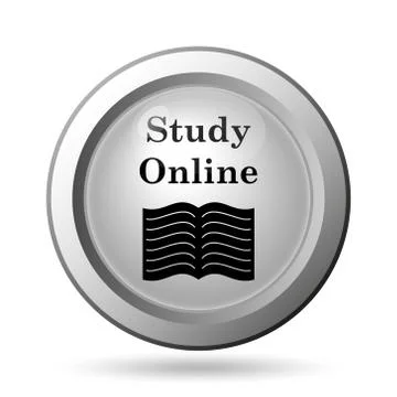 Study online icon. Internet button on white background.. イラスト素材