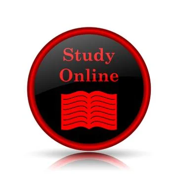 Study online icon. Internet button on white background.. Stock Illustration