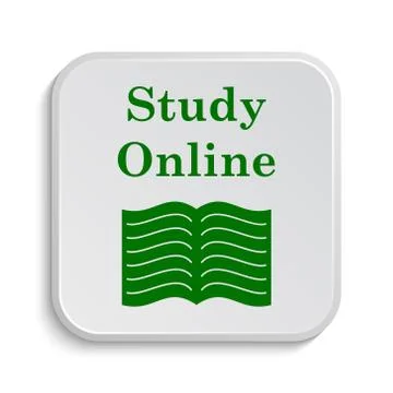 Study online icon. Internet button on white background.. 스톡 일러스트