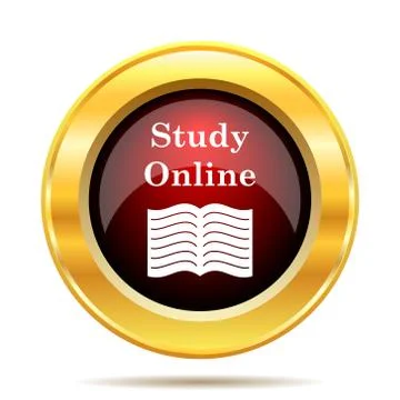 Study online icon. Internet button on white background.. Stock Illustration