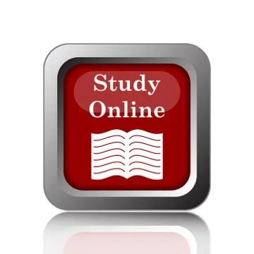 Study online icon. Internet button on white background. イラスト素材