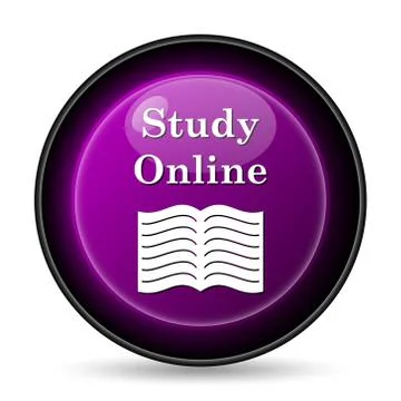 Study online icon. Internet button on white background.. イラスト素材