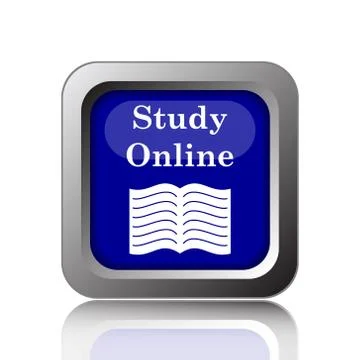 Study online icon. Internet button on white background.. Stock Illustration
